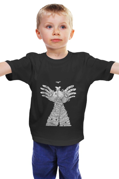 Заказать детскую футболку в Москве. Детская футболка классическая унисекс Руки-птицы от Максим Мушин - готовые дизайны и нанесение принтов.