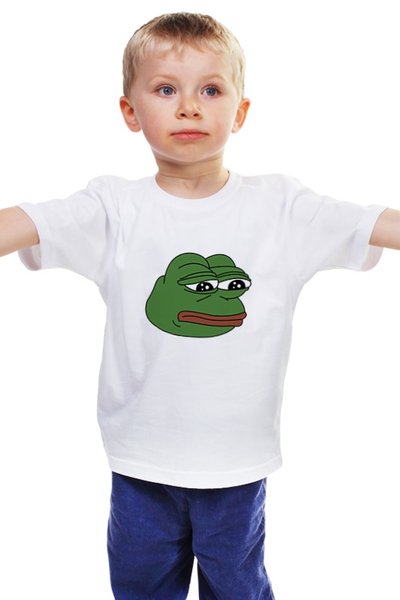 Заказать детскую футболку в Москве. Детская футболка классическая унисекс Грустная лягушка от Jimmy Flash - готовые дизайны и нанесение принтов.