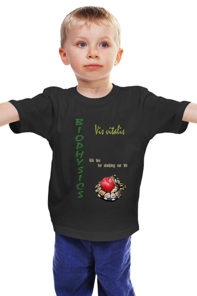 Заказать детскую футболку в Москве. Детская футболка классическая унисекс Девиз биофизиков от Andy Quarry - готовые дизайны и нанесение принтов.