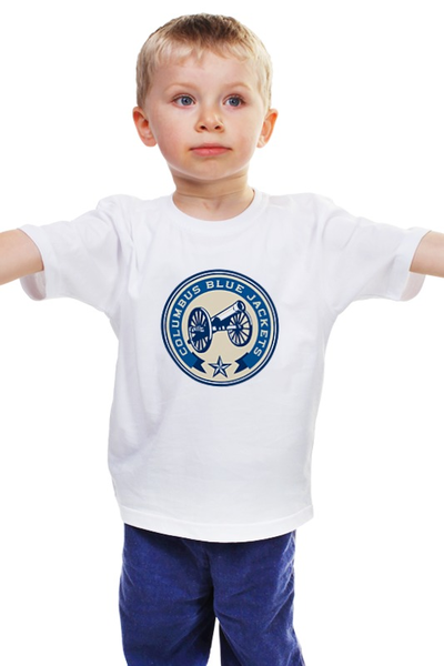 Заказать детскую футболку в Москве. Детская футболка классическая унисекс Columbus Blue Jackets / NHL USA от KinoArt - готовые дизайны и нанесение принтов.