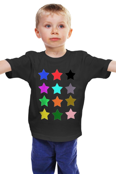 Заказать детскую футболку в Москве. Детская футболка классическая унисекс    Stars On The Black от Nalivaev - готовые дизайны и нанесение принтов.