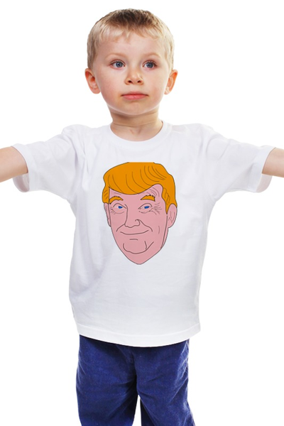Заказать детскую футболку в Москве. Детская футболка классическая унисекс Дональд Трамп  от mystylez - готовые дизайны и нанесение принтов.