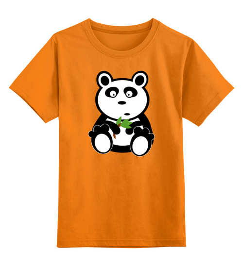 Заказать детскую футболку в Москве. Детская футболка классическая унисекс ПАНДА С БАМБУКОМ от cooldesign  - готовые дизайны и нанесение принтов.