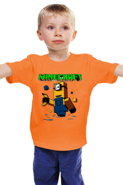 Заказать детскую футболку в Москве. Детская футболка классическая унисекс Minecraft  от T-shirt print  - готовые дизайны и нанесение принтов.