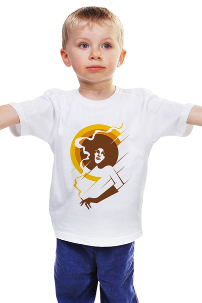 Заказать детскую футболку в Москве. Детская футболка классическая унисекс Retro lady от skynatural - готовые дизайны и нанесение принтов.
