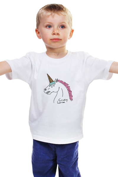 Заказать детскую футболку в Москве. Детская футболка классическая унисекс Crazy horse от Antaya - готовые дизайны и нанесение принтов.