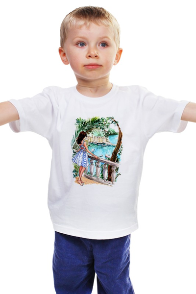 Заказать детскую футболку в Москве. Детская футболка классическая унисекс Девушка  от ПРИНТЫ ПЕЧАТЬ  - готовые дизайны и нанесение принтов.
