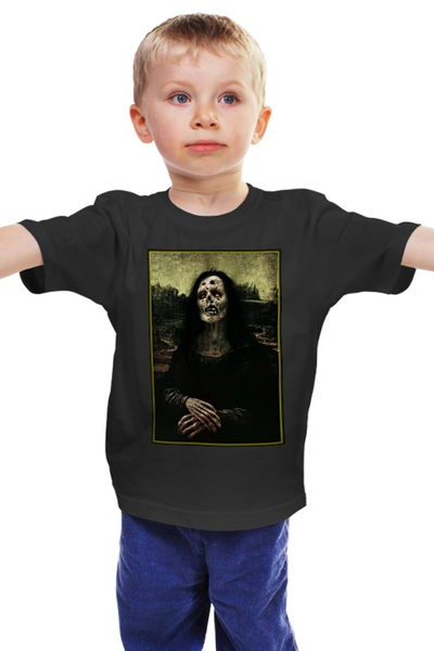Заказать детскую футболку в Москве. Детская футболка классическая унисекс Джоконда зомби от Leichenwagen - готовые дизайны и нанесение принтов.