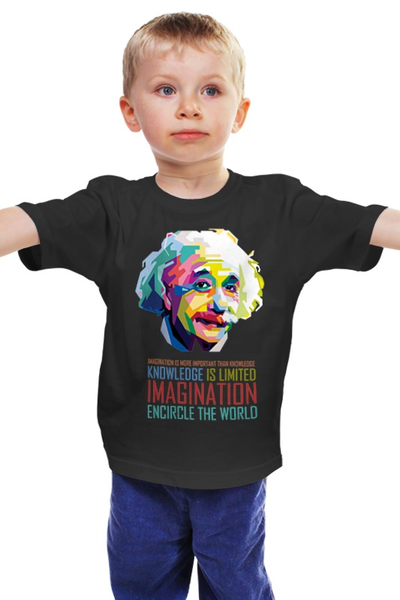 Заказать детскую футболку в Москве. Детская футболка классическая унисекс Альберт Эйнштейн от geekbox - готовые дизайны и нанесение принтов.