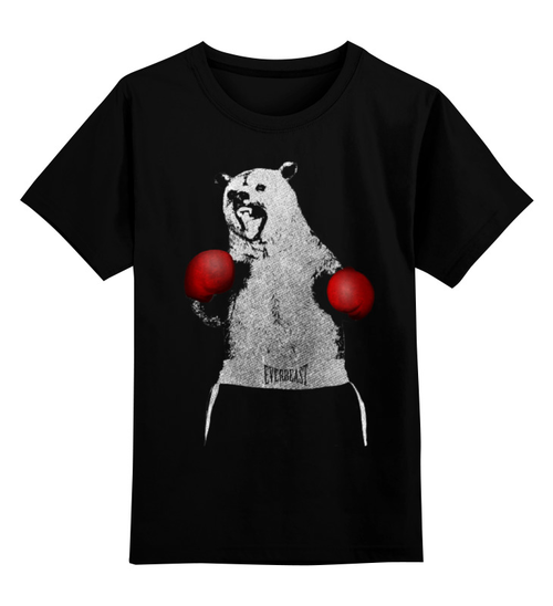 Заказать детскую футболку в Москве. Детская футболка классическая унисекс Медведь Боксер от printik - готовые дизайны и нанесение принтов.