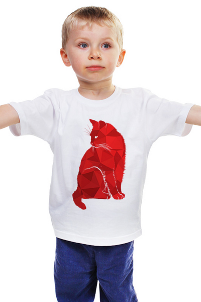 Заказать детскую футболку в Москве. Детская футболка классическая унисекс Геометрический Кот от MariYang  - готовые дизайны и нанесение принтов.