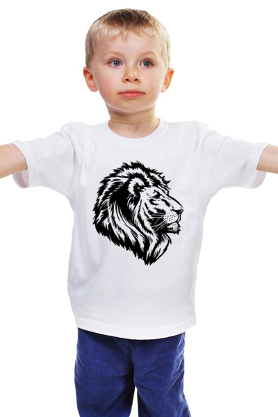 Заказать детскую футболку в Москве. Детская футболка классическая унисекс proud lion  от Alex Skorobogatov - готовые дизайны и нанесение принтов.