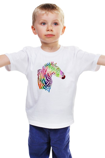 Заказать детскую футболку в Москве. Детская футболка классическая унисекс My zebra от alisared - готовые дизайны и нанесение принтов.