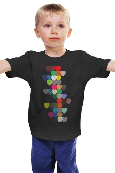 Заказать детскую футболку в Москве. Детская футболка классическая унисекс Сердечки от printik - готовые дизайны и нанесение принтов.