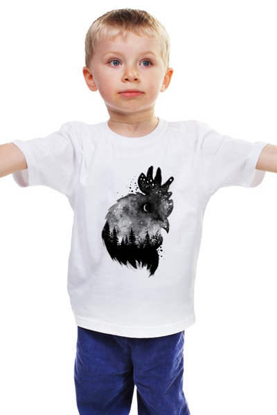 Заказать детскую футболку в Москве. Детская футболка классическая унисекс Ночной петух от lucky_vmv - готовые дизайны и нанесение принтов.