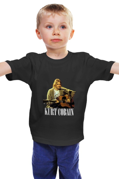Заказать детскую футболку в Москве. Детская футболка классическая унисекс Nirvana Kurt Cobain guitar t-shirt от rancid - готовые дизайны и нанесение принтов.