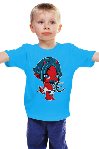 Заказать детскую футболку в Москве. Детская футболка классическая унисекс Дьяволёнок  от ПРИНТЫ ПЕЧАТЬ  - готовые дизайны и нанесение принтов.