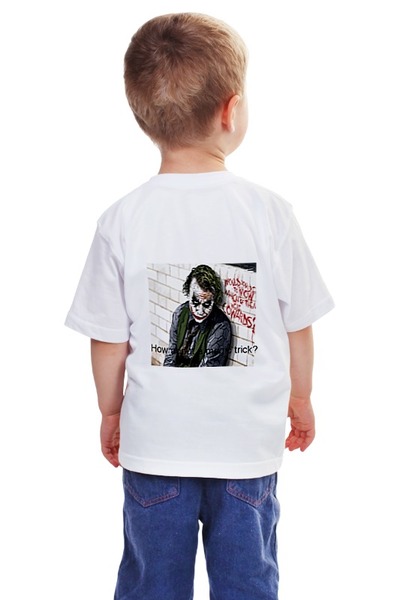 Заказать детскую футболку в Москве. Детская футболка классическая унисекс Джокер от nomadrnd@yandex.ru - готовые дизайны и нанесение принтов.
