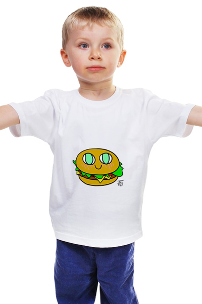 Заказать детскую футболку в Москве. Детская футболка классическая унисекс Гамбургер от Heh Brukva-Turnip - готовые дизайны и нанесение принтов.