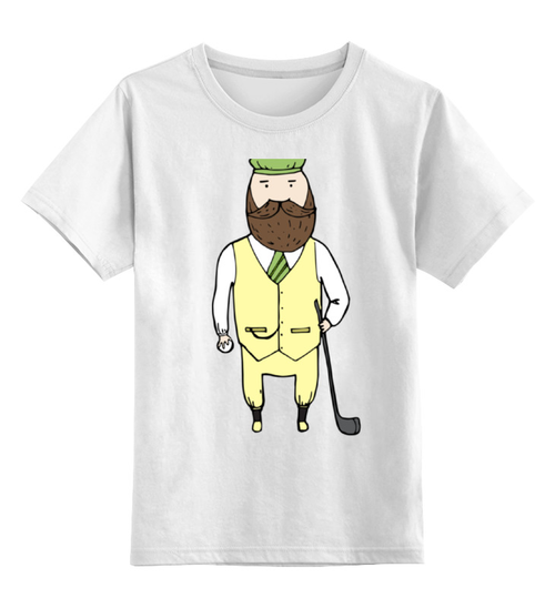 Заказать детскую футболку в Москве. Детская футболка классическая унисекс Джентльмен с клюшкой для гольфа от merion_merion - готовые дизайны и нанесение принтов.