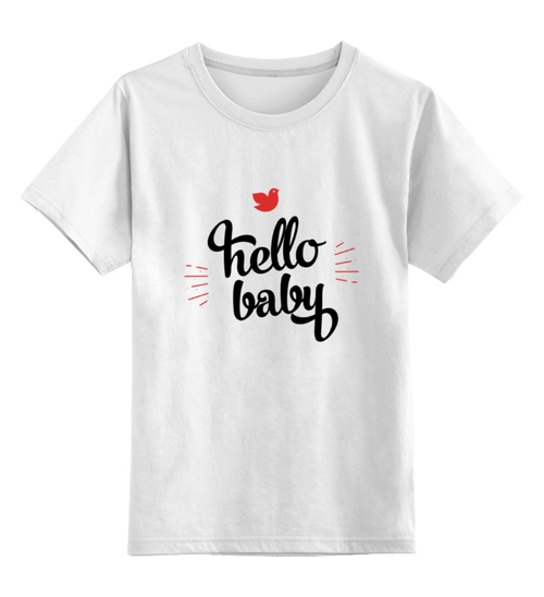 Заказать детскую футболку в Москве. Детская футболка классическая унисекс Hello baby от zen4@bk.ru - готовые дизайны и нанесение принтов.