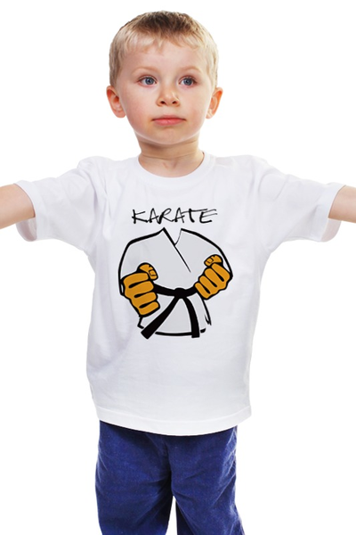 Заказать детскую футболку в Москве. Детская футболка классическая унисекс Карате кимоно ги Karate от Combat Wear - готовые дизайны и нанесение принтов.