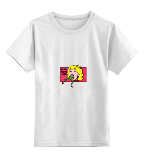 Заказать детскую футболку в Москве. Детская футболка классическая унисекс Feels good man от Max Movko - готовые дизайны и нанесение принтов.
