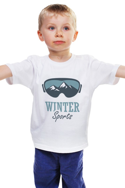 Заказать детскую футболку в Москве. Детская футболка классическая унисекс Зимний Спорт (Winter Sport) от coolmag - готовые дизайны и нанесение принтов.