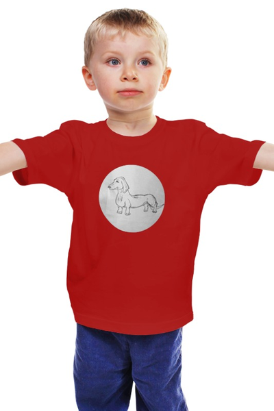 Заказать детскую футболку в Москве. Детская футболка классическая унисекс Такса от mrs-snit@yandex.ru - готовые дизайны и нанесение принтов.