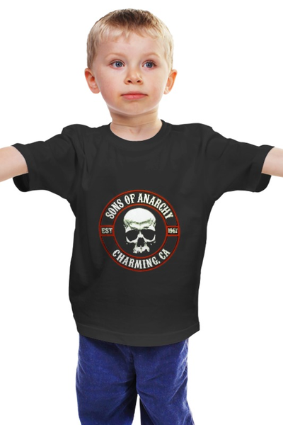 Заказать детскую футболку в Москве. Детская футболка классическая унисекс Сыны анархии  от cherdantcev - готовые дизайны и нанесение принтов.