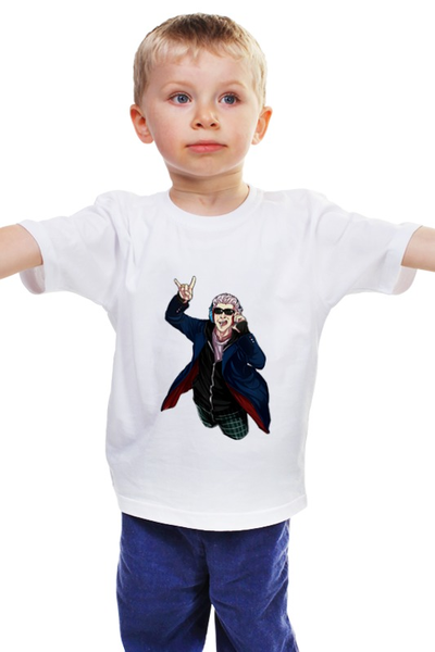 Заказать детскую футболку в Москве. Детская футболка классическая унисекс Доктор Диско от Cosmic Shine - готовые дизайны и нанесение принтов.