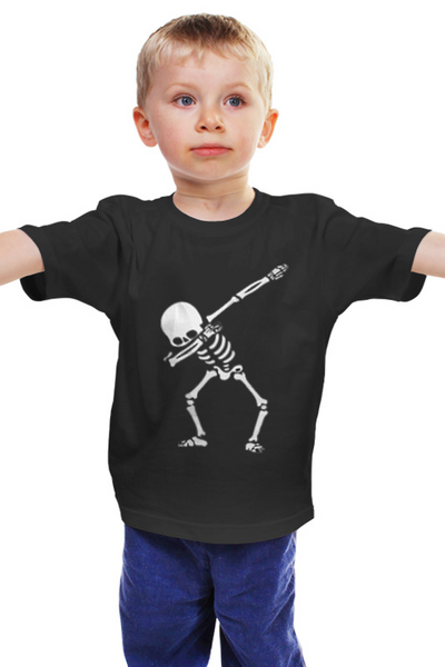 Заказать детскую футболку в Москве. Детская футболка классическая унисекс Скелет Танцует Дэб от MariYang  - готовые дизайны и нанесение принтов.