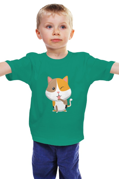 Заказать детскую футболку в Москве. Детская футболка классическая унисекс Котёнок от Amerikanka - готовые дизайны и нанесение принтов.