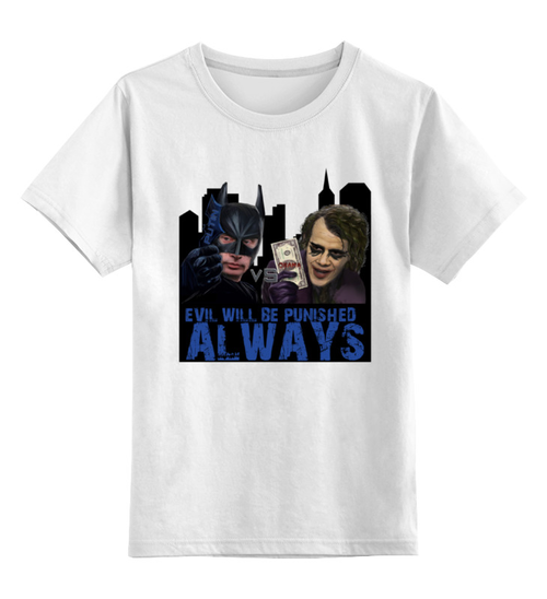 Заказать детскую футболку в Москве. Детская футболка классическая унисекс Путин Batman        от Savara - готовые дизайны и нанесение принтов.