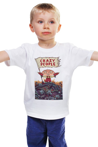 Заказать детскую футболку в Москве. Детская футболка классическая унисекс Crazy People от Crazy People - готовые дизайны и нанесение принтов.
