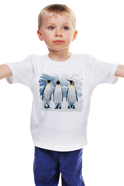 Заказать детскую футболку в Москве. Детская футболка классическая унисекс Три пингвина от valezar - готовые дизайны и нанесение принтов.