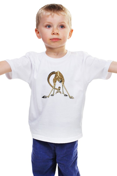 Заказать детскую футболку в Москве. Детская футболка классическая унисекс Жираф от queen  - готовые дизайны и нанесение принтов.