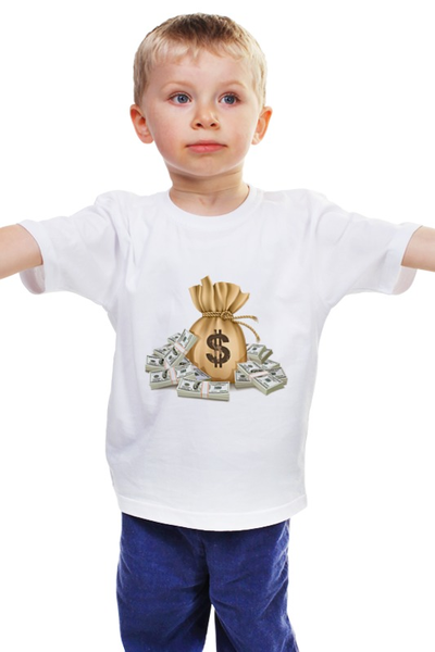 Заказать детскую футболку в Москве. Детская футболка классическая унисекс Доллар от Ирина - готовые дизайны и нанесение принтов.