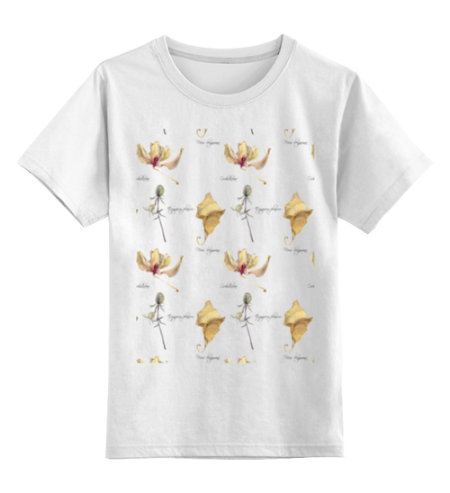 Заказать детскую футболку в Москве. Детская футболка классическая унисекс орхидея,лист и колючка от okonit - готовые дизайны и нанесение принтов.