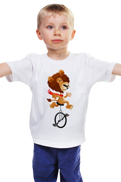 Заказать детскую футболку в Москве. Детская футболка классическая унисекс Забавный лев от svetlanas - готовые дизайны и нанесение принтов.