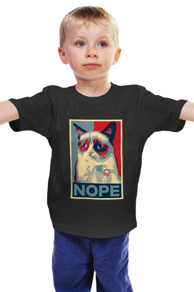 Заказать детскую футболку в Москве. Детская футболка классическая унисекс Grumpy Cat  от mrmaximus - готовые дизайны и нанесение принтов.