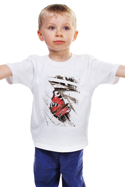 Заказать детскую футболку в Москве. Детская футболка классическая унисекс Бабочка от fun2fans - готовые дизайны и нанесение принтов.
