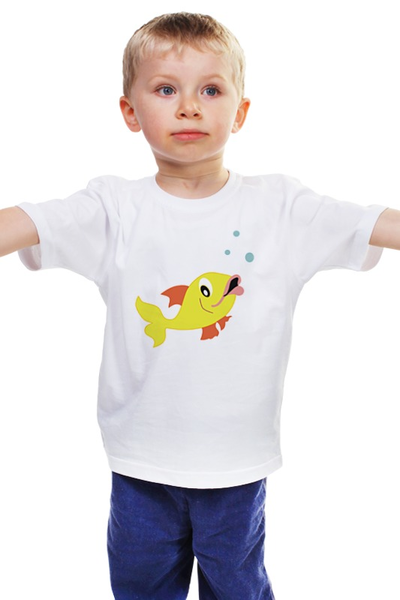 Заказать детскую футболку в Москве. Детская футболка классическая унисекс рыбка от nikol - готовые дизайны и нанесение принтов.