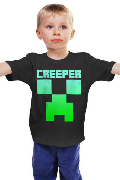 Заказать детскую футболку в Москве. Детская футболка классическая унисекс MINECRAFT CREEPER от vista12761@rambler.ru - готовые дизайны и нанесение принтов.