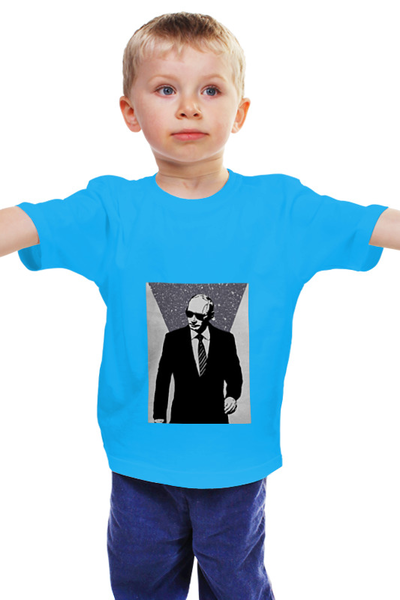 Заказать детскую футболку в Москве. Детская футболка классическая унисекс Владимир Владимирович Путин V от Никита Серов - готовые дизайны и нанесение принтов.