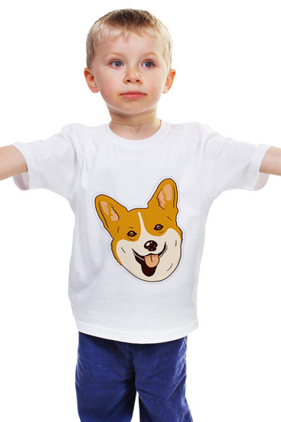 Заказать детскую футболку в Москве. Детская футболка классическая унисекс Корги от acidhouses - готовые дизайны и нанесение принтов.