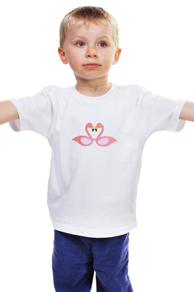 Заказать детскую футболку в Москве. Детская футболка классическая унисекс Pink фламинго от Lizzza - готовые дизайны и нанесение принтов.
