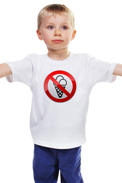 Заказать детскую футболку в Москве. Детская футболка классическая унисекс NO ICE CREAM от Jimmy Flash - готовые дизайны и нанесение принтов.