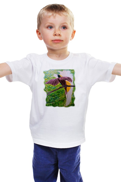 Заказать детскую футболку в Москве. Детская футболка классическая унисекс Малая райская птица от veatim@yandex.ru - готовые дизайны и нанесение принтов.