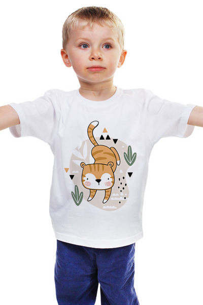 Заказать детскую футболку в Москве. Детская футболка классическая унисекс Маленький опасный тигр от printeriumstore@gmail.com - готовые дизайны и нанесение принтов.